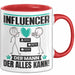 Influencer Tasse Geschenk für Influencer Der Mann Der Alles Kann Geschenkidee zum Geburtstag Rot Trendation