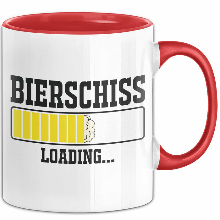 Bierschiss Loading Tasse Geschenk Der Morgen Danach Rot Trendation
