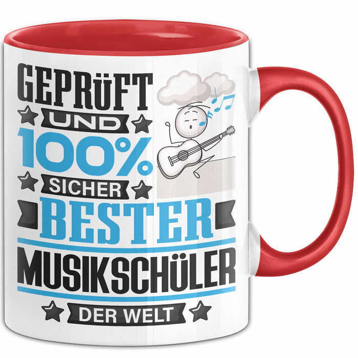 Musikschüler Geschenk Lustiger Spruch für Musikschüler Geschenkidee Bester Musikschüler Der Welt Rot Trendation
