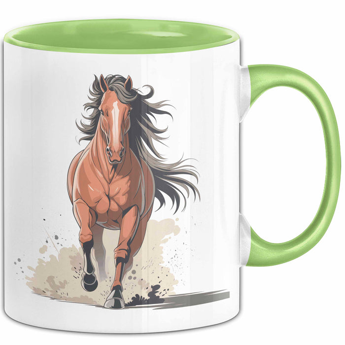 Reiter Tasse Geschenk Lustige Geschenkidee Spruch Für Reitsport Liebhaber Grün Trendation