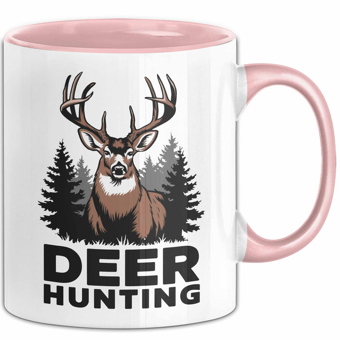 Hirschjäger Jagd Tasse Geschenk für Naturburschen Lustiges Rosa Trendation