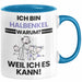 Halbenkel Geschenk Tasse Lustiger Spruch Ich Bin Halbenkel Warum Weil Ich Es Kann Geschenkidee Bester Halbenkel Geburtstag Kaffee-Becher Blau Trendation