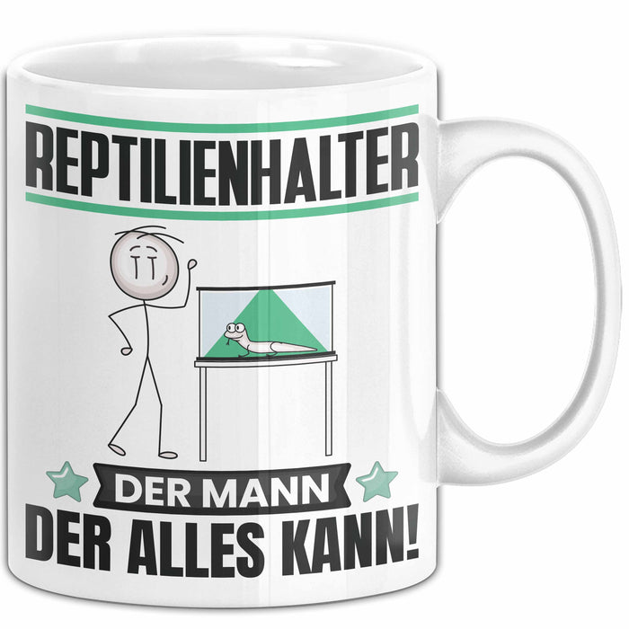 Reptilienhalter Tasse Geschenk für Reptilienhalter Der Mann Der Alles Kann Geschenkidee zum Geburtstag Weiß Trendation