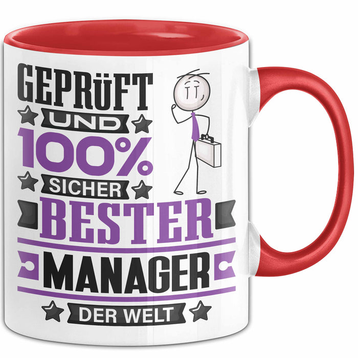 Manager Geschenk Lustiger Spruch für Manager Geschenkidee Bester Manager Der Welt Rot Trendation