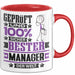 Manager Geschenk Lustiger Spruch für Manager Geschenkidee Bester Manager Der Welt Rot Trendation