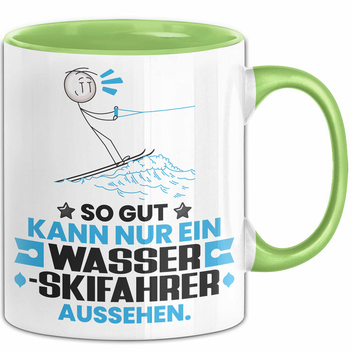 Wasserskifahrer Geschenk Tasse So Gut Kann Nur Ein Wasserskifahrer Aussehen Geschenkidee Kaffee-Becher Grün Trendation