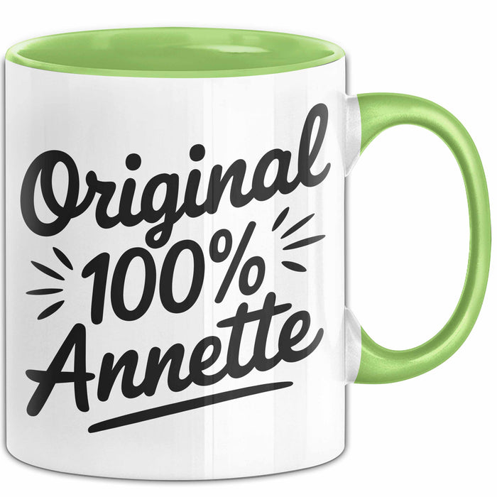 Annette Tasse Geschenk Original 100% Annette Geschenkidee Geburtstag Grün Trendation