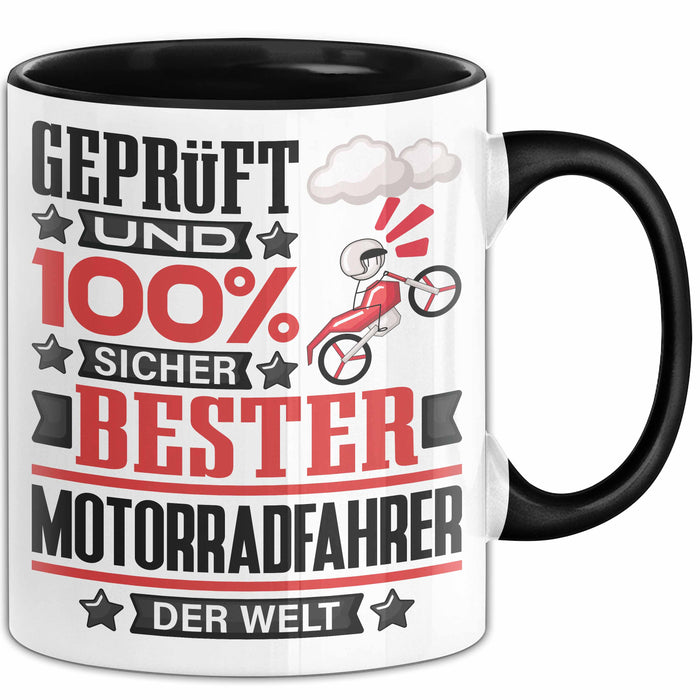 Motorradfahrer Geschenk Lustiger Spruch für Motorradfahrer Geschenkidee Bester Motorradfahrer Der Welt Schwarz Trendation