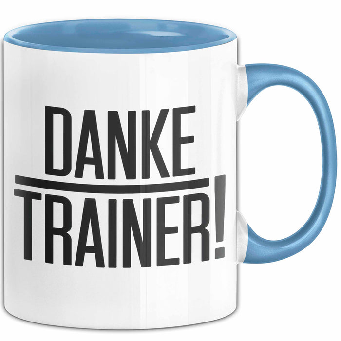 Fußballtrainer Fußballteam Tasse Geschenk Lustige Geschenkidee Spruch Danke Trainer Blau Trendation