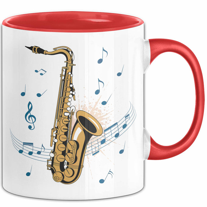 Saxophonspieler Tasse Geschenk Lustige Geschenkidee Spruch Rot Trendation
