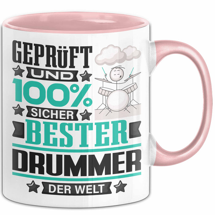 Drummer Geschenk Lustiger Spruch für Drummer Geschenkidee Bester Drummer Der Welt Rosa Trendation