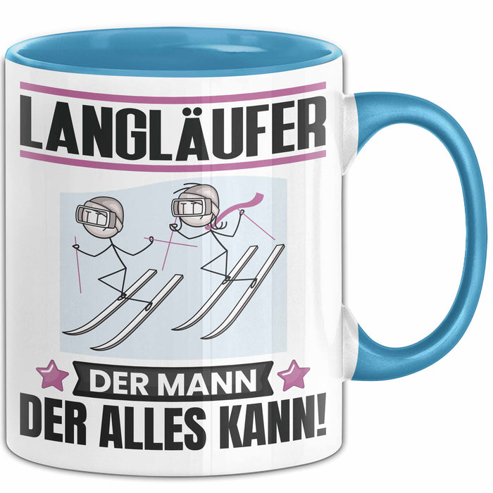 Langläufer Tasse Geschenk für Langläufer Der Mann Der Alles Kann Geschenkidee zum Geburtstag Blau Trendation