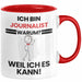 Journalist Geschenk Tasse Lustiger Spruch Ich Bin Journalist Warum Weil Ich Es Kann Geschenkidee Bester Journalist Geburtstag Kaffee-Becher Rot Trendation
