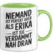 Erika Tasse Geschenk Niemand Ist Perfekt Erika Verdammt Nah Dran Geschenkidee Grün Trendation