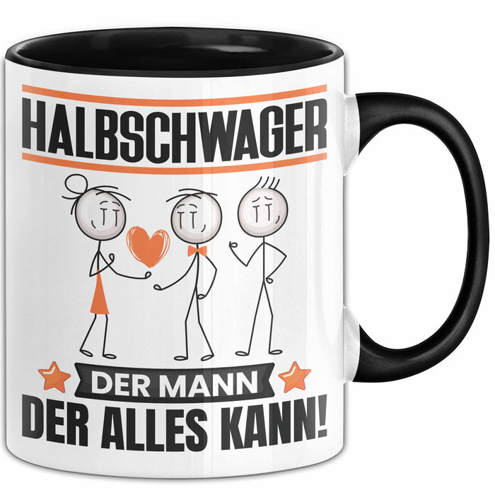 Halbschwager Tasse Geschenk für Halbschwager Der Mann Der Alles Kann Geschenkidee zum Geburtstag Schwarz Trendation