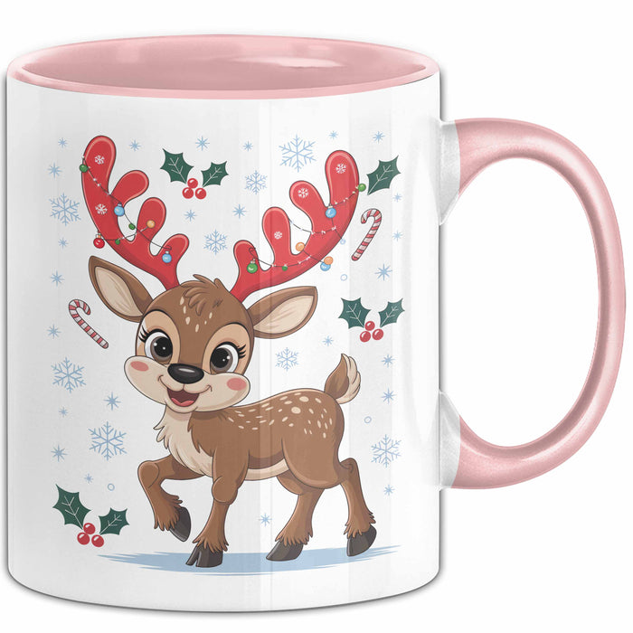 Weihnachten Tasse Geschenkidee für Feiertagsliebhaber Rosa Trendation