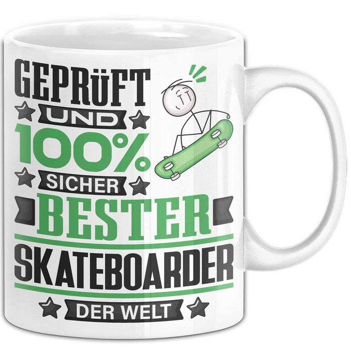Skateboarder Geschenk Lustiger Spruch für Skateboarder Geschenkidee Bester Skateboarder Der Welt Weiß Trendation