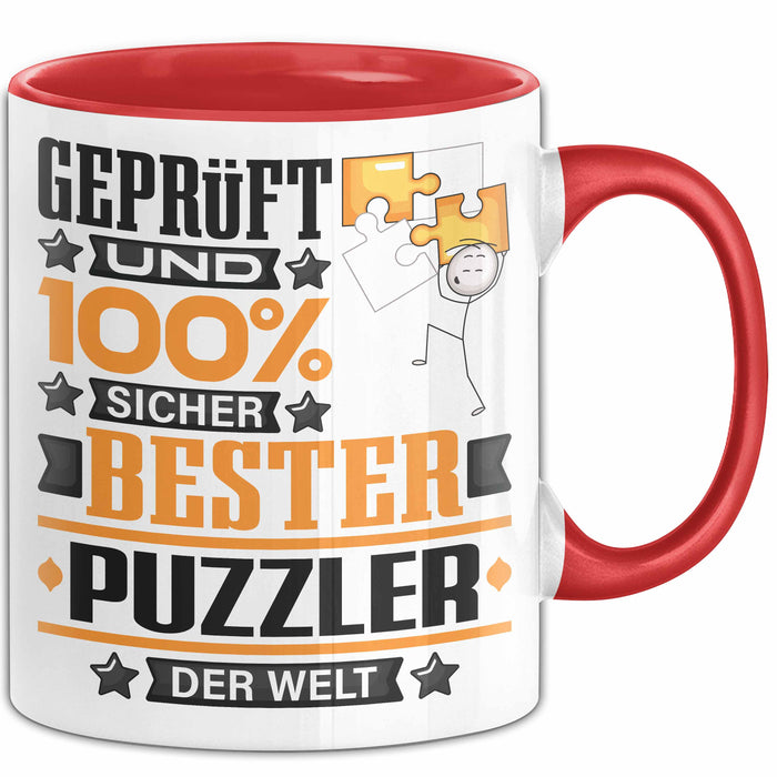Puzzler Geschenk Lustiger Spruch für Puzzler Geschenkidee Bester Puzzler Der Welt Rot Trendation