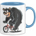 Bär Auf Fahrrad Tasse Geschenk Lustige Geschenkidee Spruch Blau Trendation