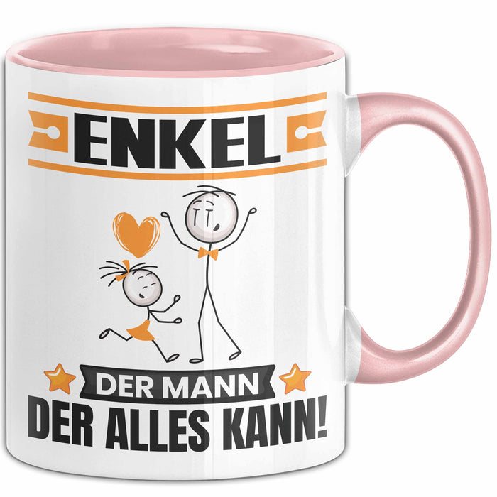 Enkel Tasse Geschenk für Enkel Der Mann Der Alles Kann Geschenkidee zum Geburtstag Rosa Trendation