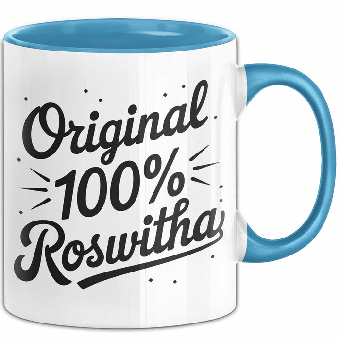 Roswitha Tasse Geschenk Original 100% Roswitha Geschenkidee Geburtstag Blau Trendation