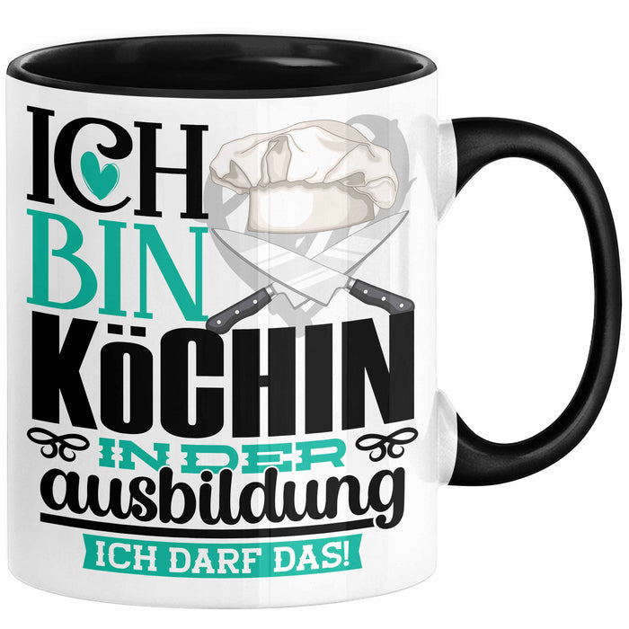Köchin Ausbildung Start Geschenk Tasse Ich Bin Köchin In Der Ausbildung Ich Darf Das Kaffee-Becher Geschenkidee Schwarz Trendation