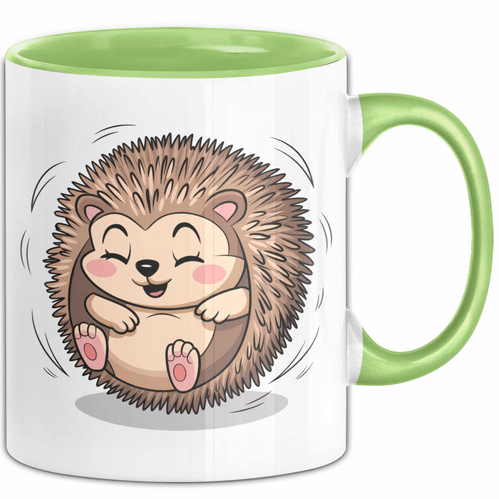 Igel Liebhaber Tasse Geschenkidee für Tierfreunde Grün Trendation