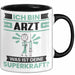 Arzt Tasse Geschenk für Arzt Geburtstag Lustiger Spruch Kaffee-Becher Was Ist Deine Superkraft Schwarz Trendation