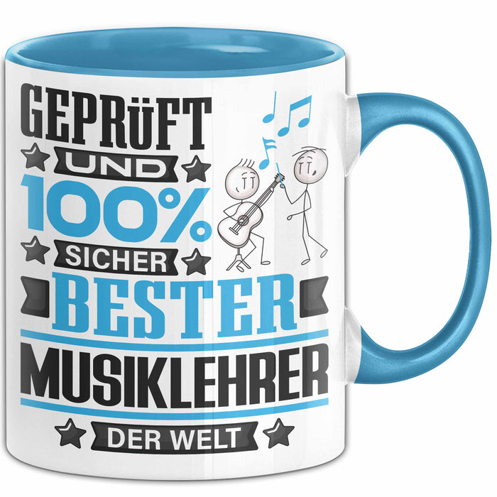 Musiklehrer Geschenk Lustiger Spruch für Musiklehrer Geschenkidee Bester Musiklehrer Der Welt Blau Trendation