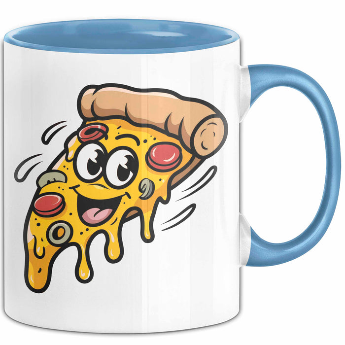 Pizzaliebhaber Tasse Geschenkidee für Pizza Slice Süchtige Blau Trendation