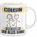 Cousin Tasse Geschenk für Cousin Der Mann Der Alles Kann Geschenkidee zum Geburtstag Weiß Trendation