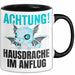 Hausdrache Im Anflug Tasse Geschenk Becher Schwarz Trendation