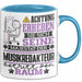 Musikredakteur Geschenk Tasse Lustiger Spruch Erheben Sie Sich Der Musikredakteur Betritt den Raum Blau Trendation