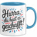 Schüler Abschluss Tasse Geschenk Lustige Geschenkidee Spruch Du Hast Es Geschafft Blau Trendation