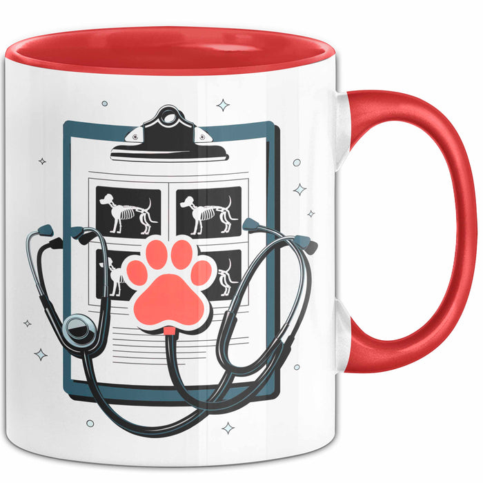 Tiermedizinischer Assistent Tasse Geschenk Lustige Geschenkidee Spruch Für Tierpflege Teams Rot Trendation