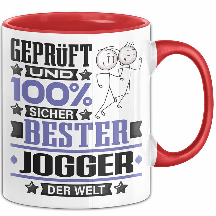 Jogger Geschenk Lustiger Spruch für Jogger Geschenkidee Bester Jogger Der Welt Rot Trendation