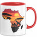 Afrika Karte Nashorn Tasse Geschenk Lustige Geschenkidee Spruch Rot Trendation