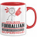 Fußballfan Geschenk Tasse Ich Bin Fußballfan Aber Sag Doch Einfach Superheld Lustige Geschenkdiee für Fußballfan Kaffee-Becher Rot Trendation