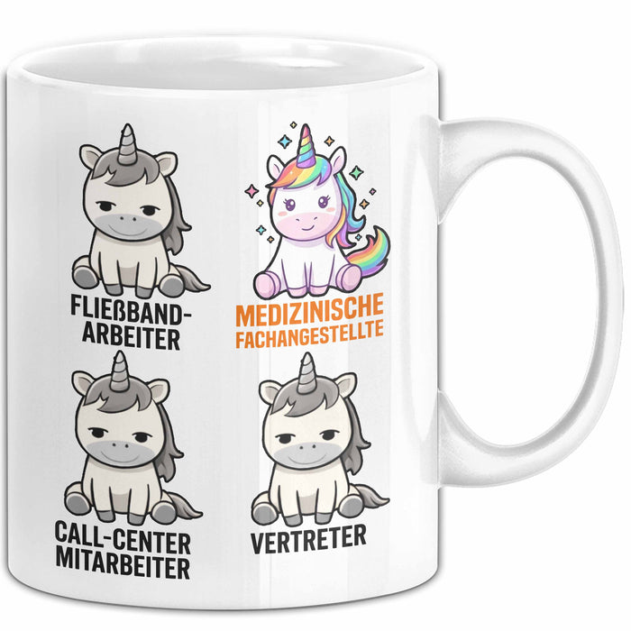 Arzt Einhorn Tasse Geschenk Lustige Geschenkidee Spruch Medizinische Fachangestellte Weiß Trendation