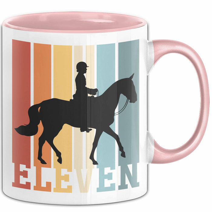 Tasse Geschenk Eleven Retro Pferd Spruch Lustiger Becher Rosa Trendation