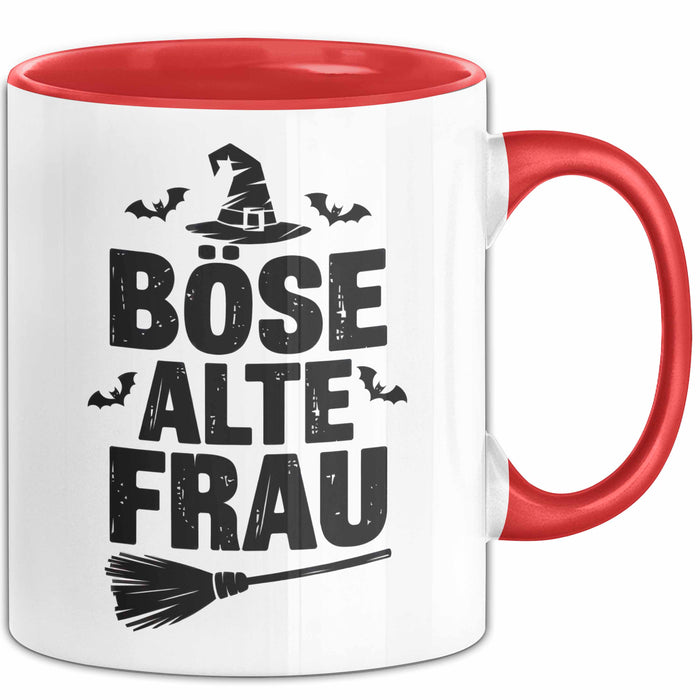Oma Großmutter Sarkasmus Tasse Becher Geschenk Lustige Geschenkidee Spruch Böse Alte Frau Rot Trendation