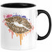 Leoparden Lippen Tasse Geschenk Cool Lips Kiss Leopardenmuster Kaffee-Tasse Geschenkidee Schwarz Trendation