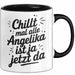 Angelika Tasse Geschenk Chillt Mal Alle Angelika Ist Ja Jetzt Da Geschenkidee Becher mit Name Schwarz Trendation