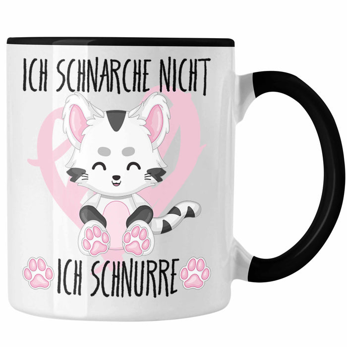 Ich Schnarche Nicht Ich Schnurre Tasse Geschenk Frauen Katzenliebhaber Geschenkidee Schwarz Trendation