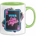 Las Vegas Nevada USA Tasse Geschenk Lustige Geschenkidee Spruch Viva Las Vegas Grün Trendation