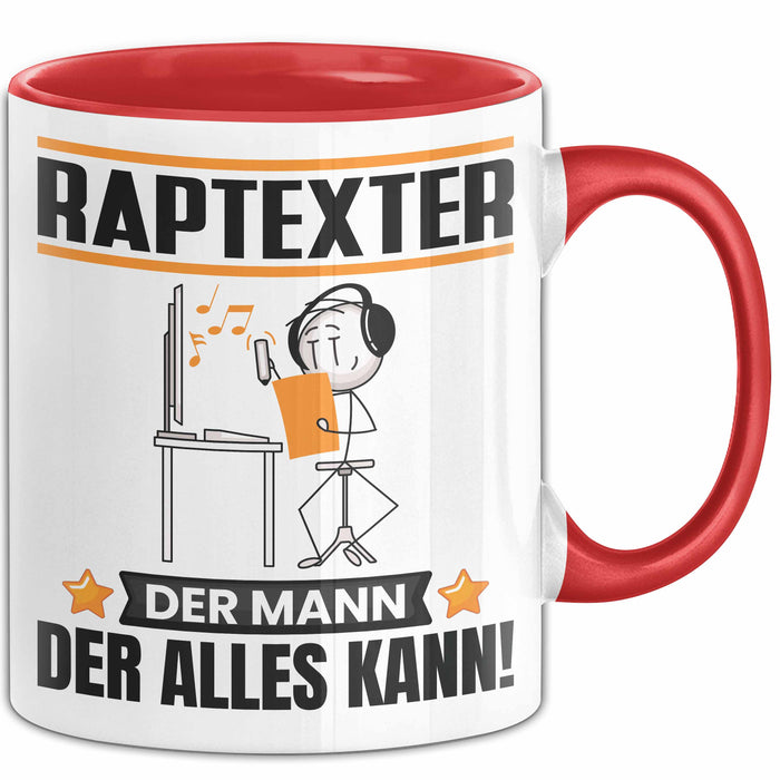 Raptexter Tasse Geschenk für Raptexter Der Mann Der Alles Kann Geschenkidee zum Geburtstag Rot Trendation