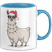 Lama Weihnachtsfeier Tasse Geschenk Lustige Geschenkidee Spruch Blau Trendation