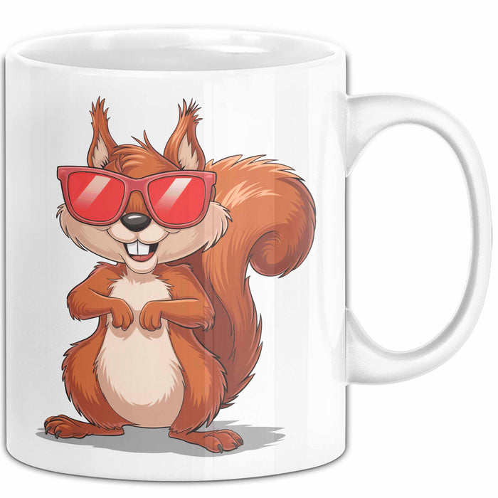 Eichhörnchen Tierliebhaber Sonnenbrille Tasse Geschenk Lustige Geschenkidee Spruch Weiß Trendation