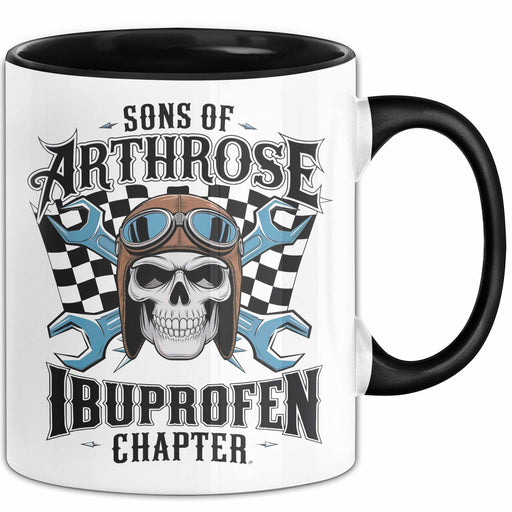 Biker Fahrradfahrer Tasse Geschenk Lustige Geschenkidee Spruch Sons Of Arthrose Ibuprofen Chapter Schwarz Trendation