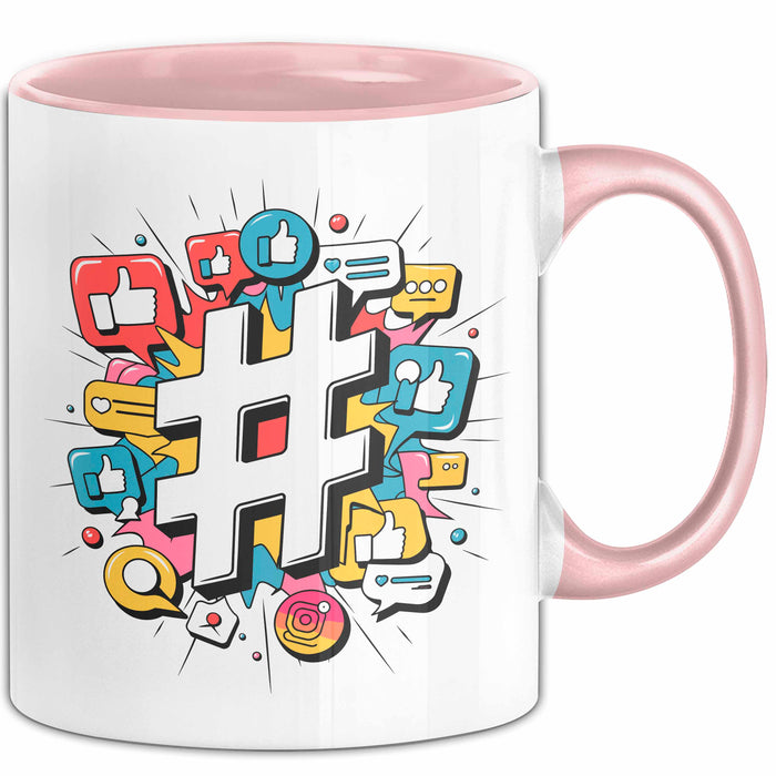 Social Media Manager Tasse Geschenkidee digitale Vermarkter Rosa Trendation
